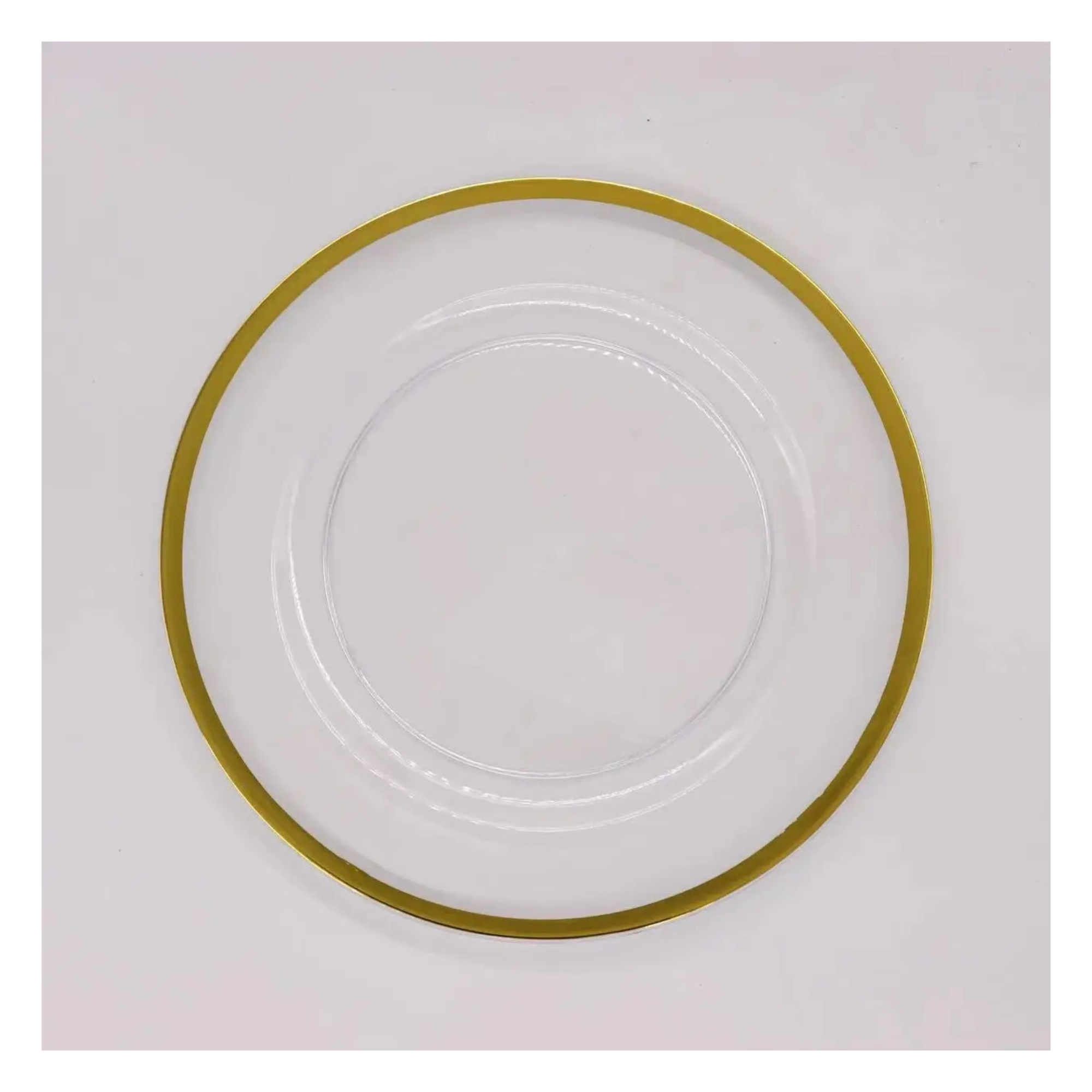 Plato base clear dorado melamina