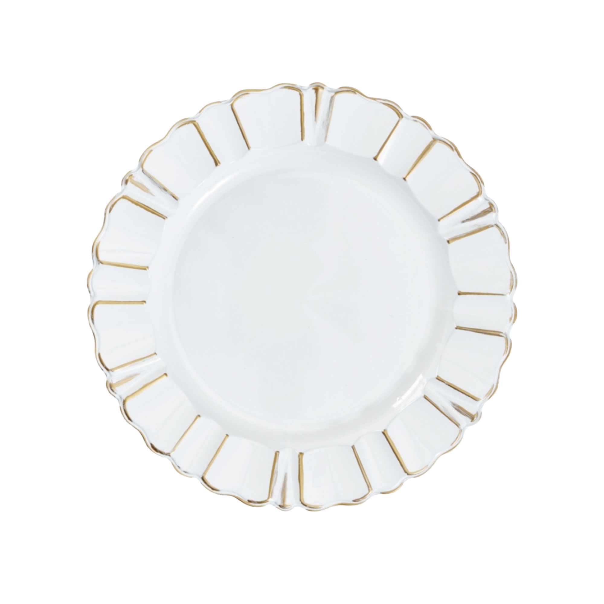 Plato base pétalos blanco