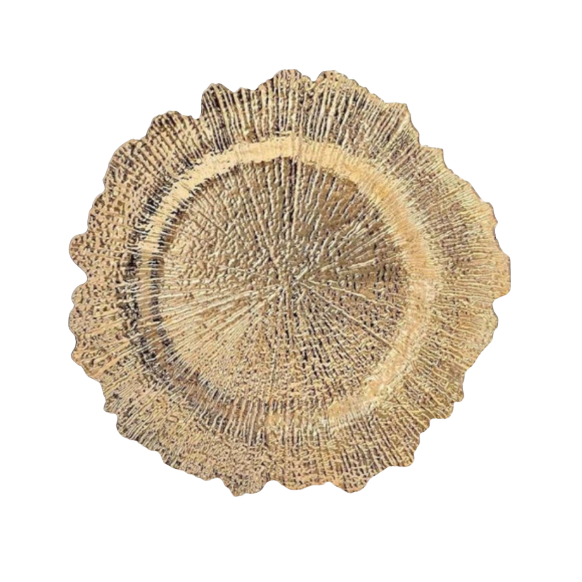 Plato base flora dorado