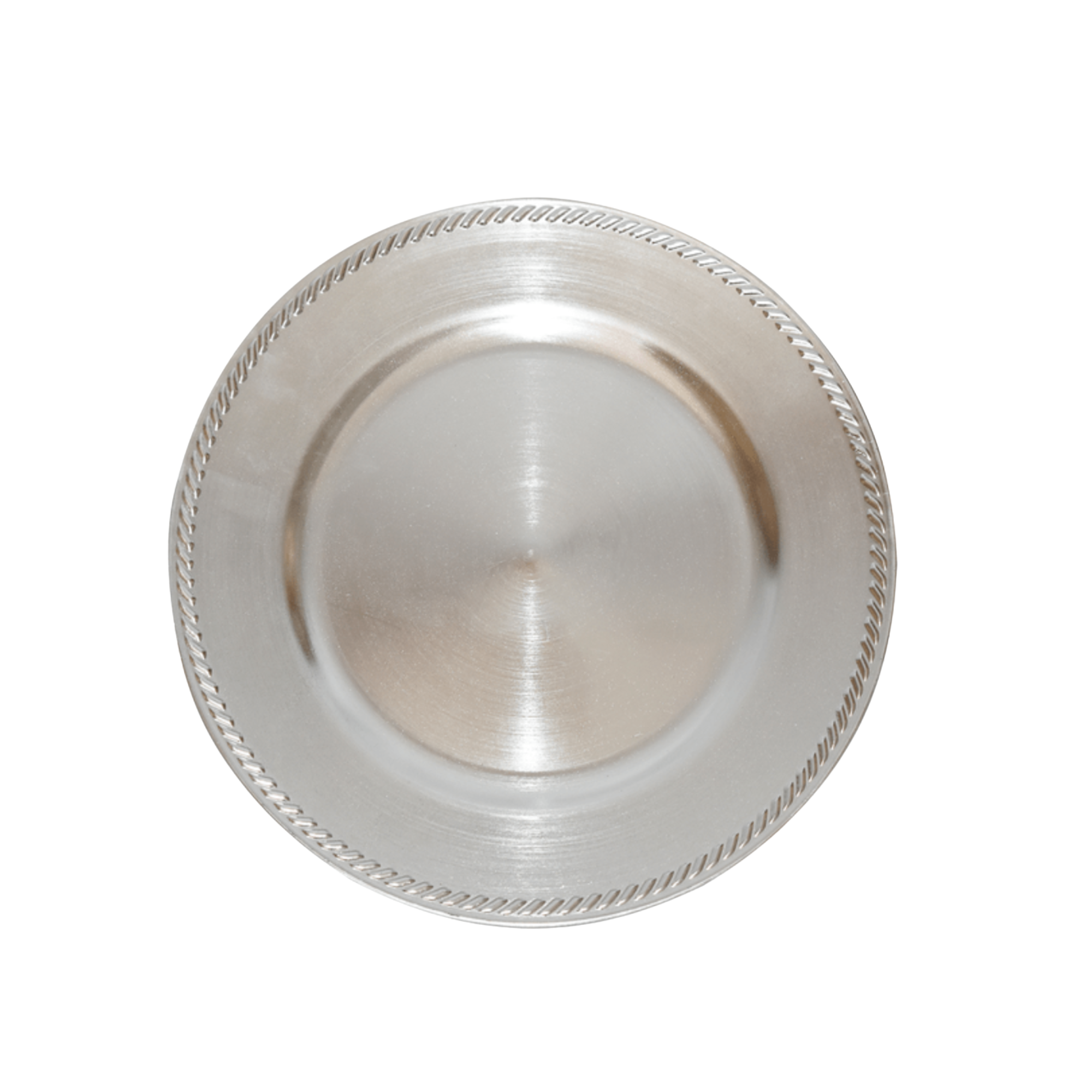 Plato base collar plateado