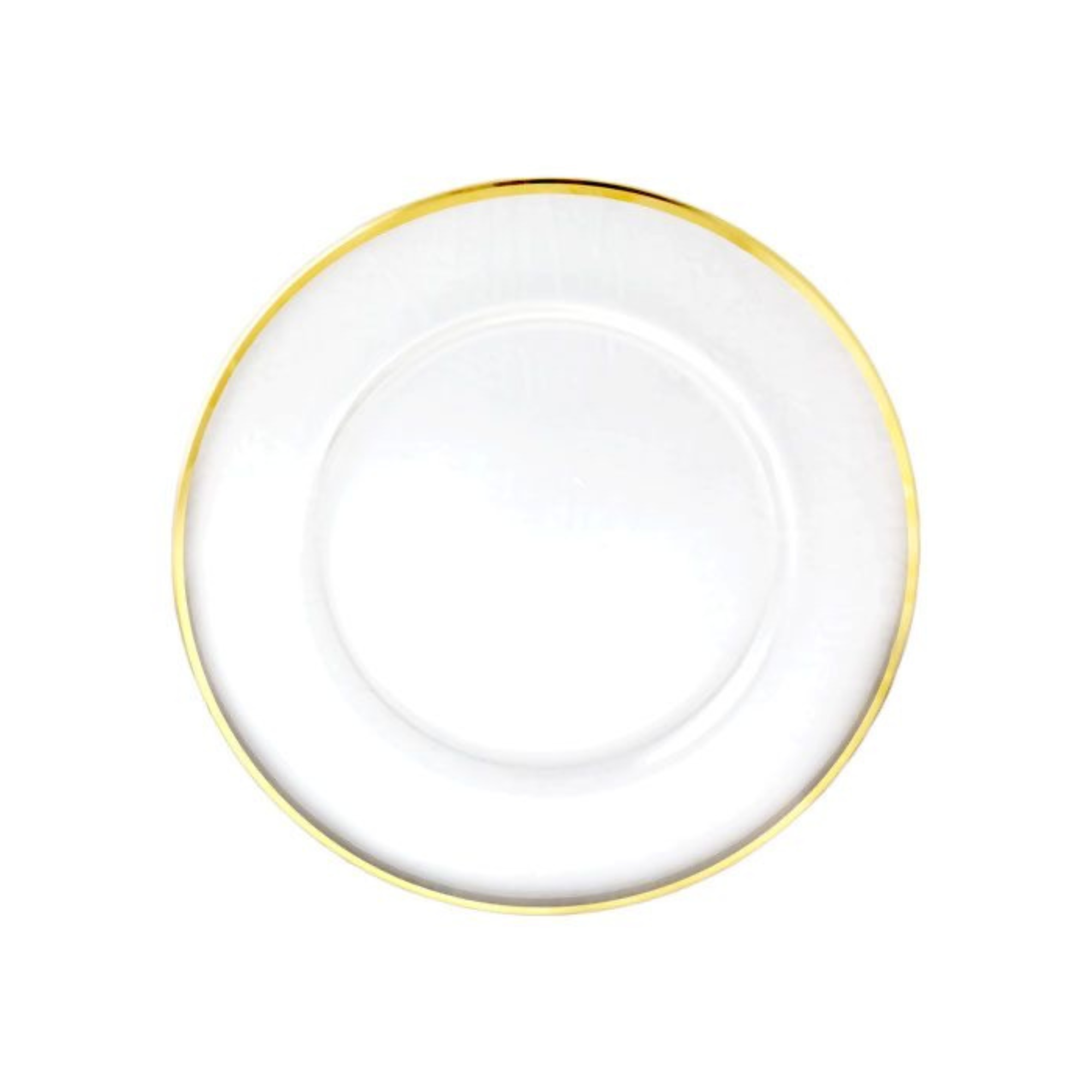 Plato base clear borde dorado cristal
