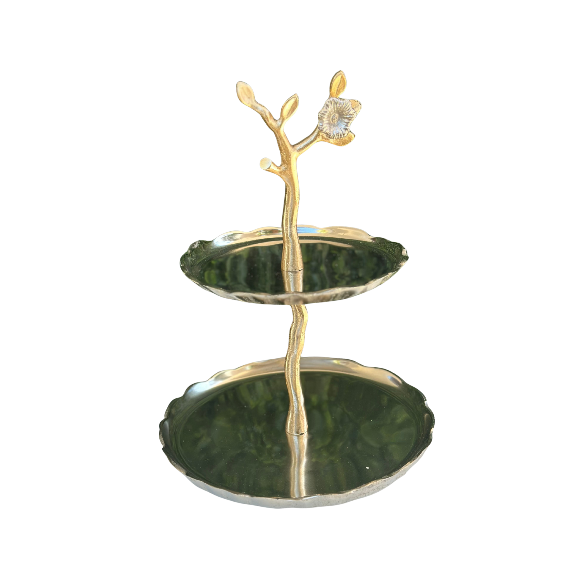 Base floral plateada-dorado doble