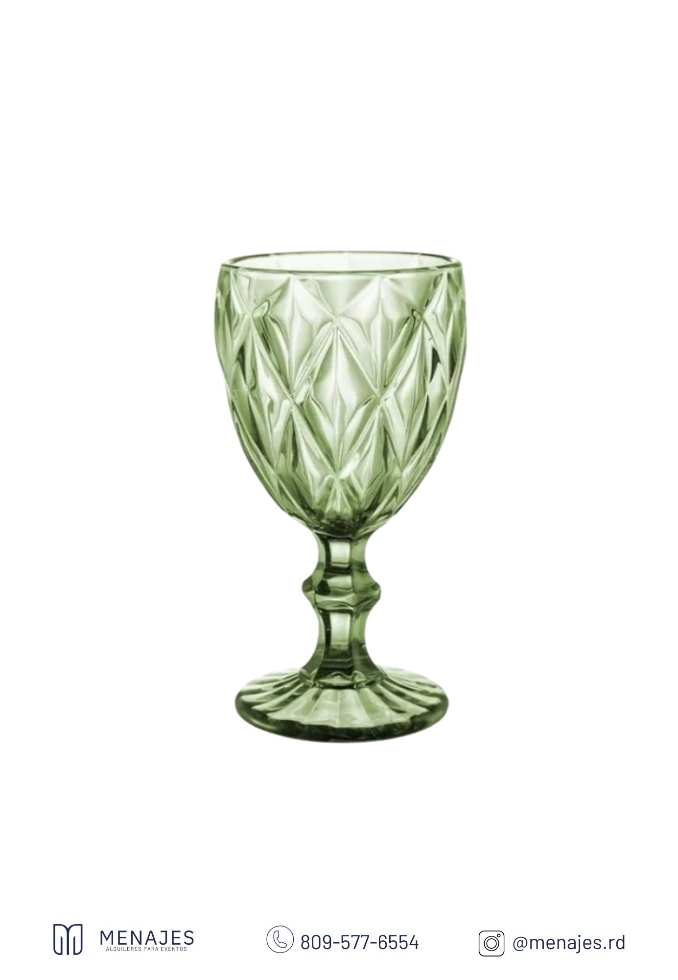 Copa tallada agua verde