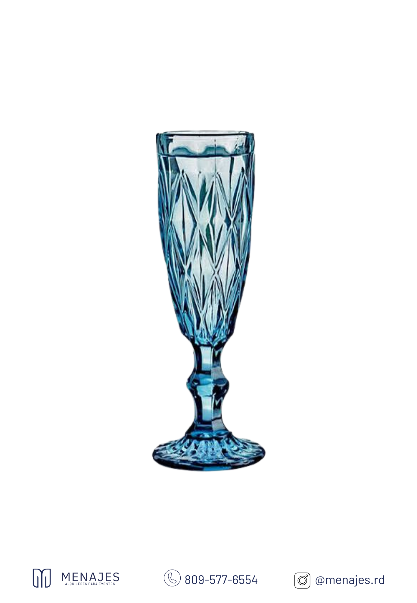 Copa tallada champaña azul