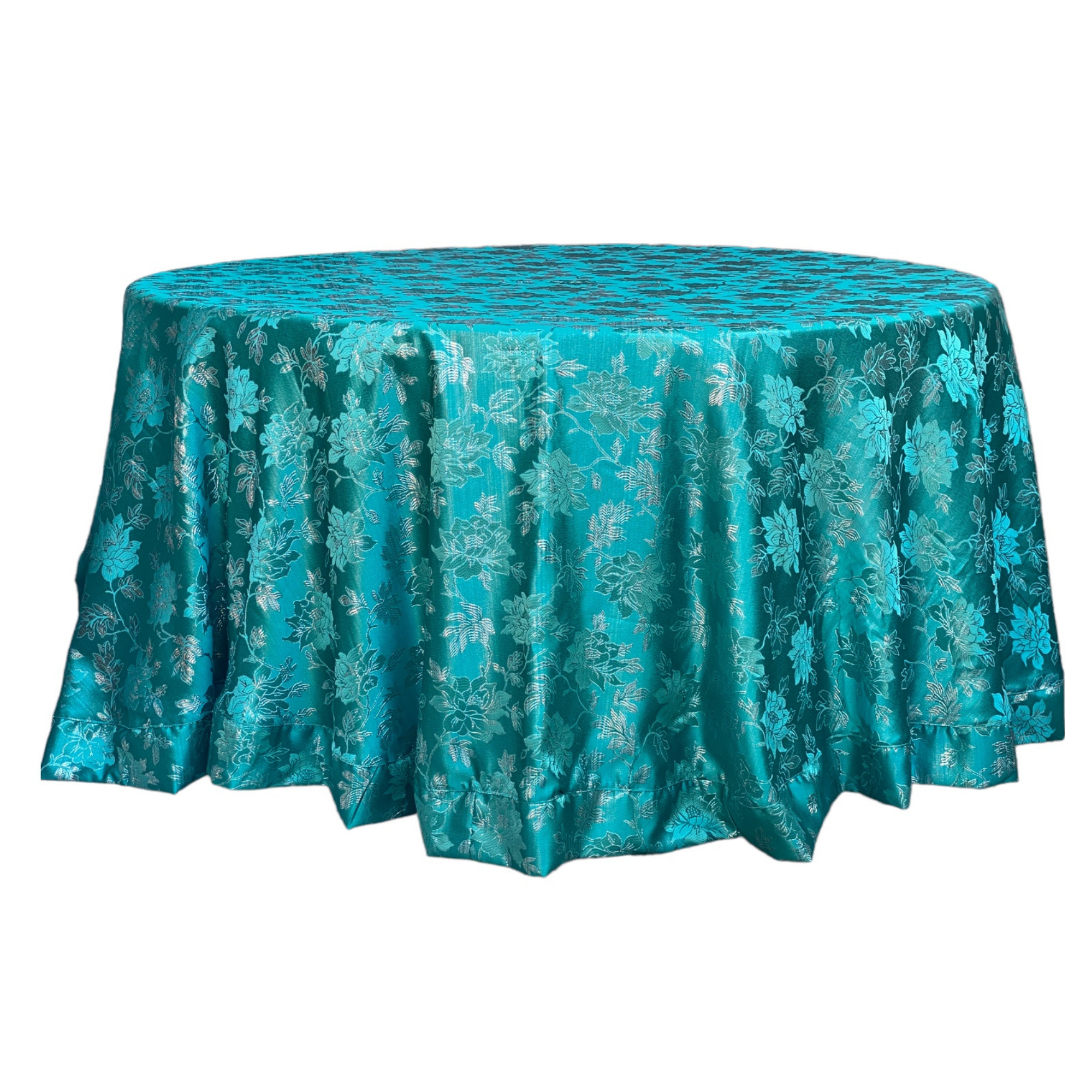 Mantel turquesa y plateado