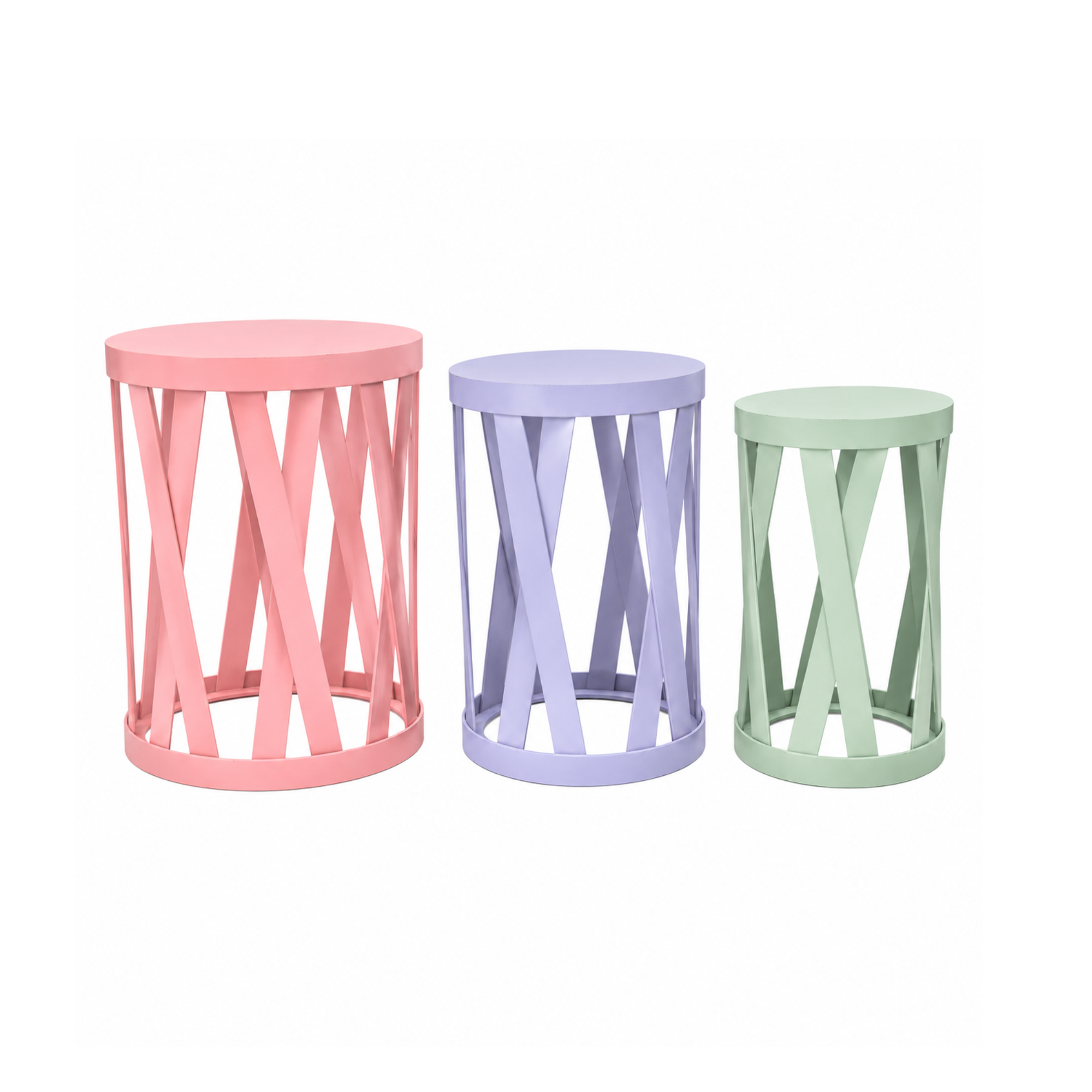 Mesa rejilla rosa,morado y aqua