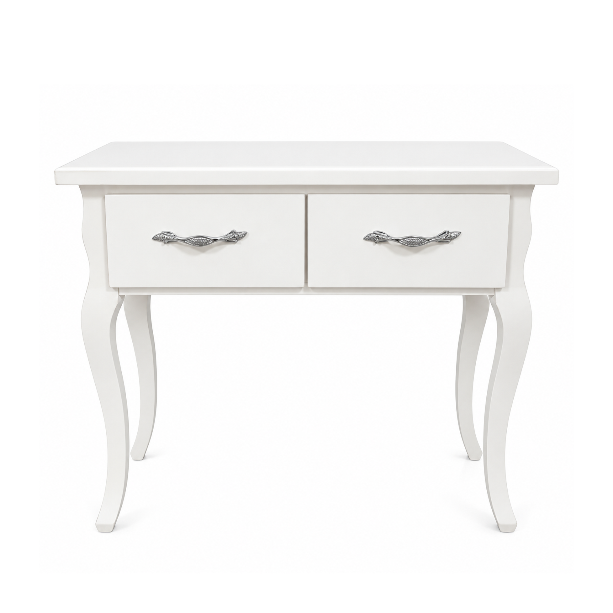 Mesa blanca manubrio plateado G