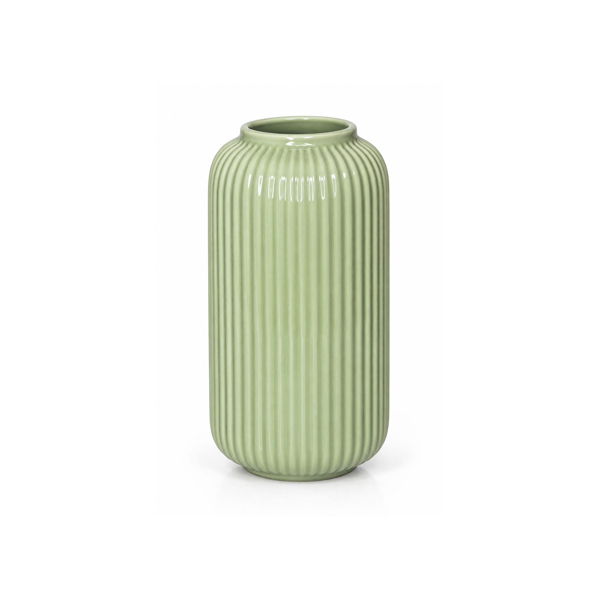 Florero líneas verde