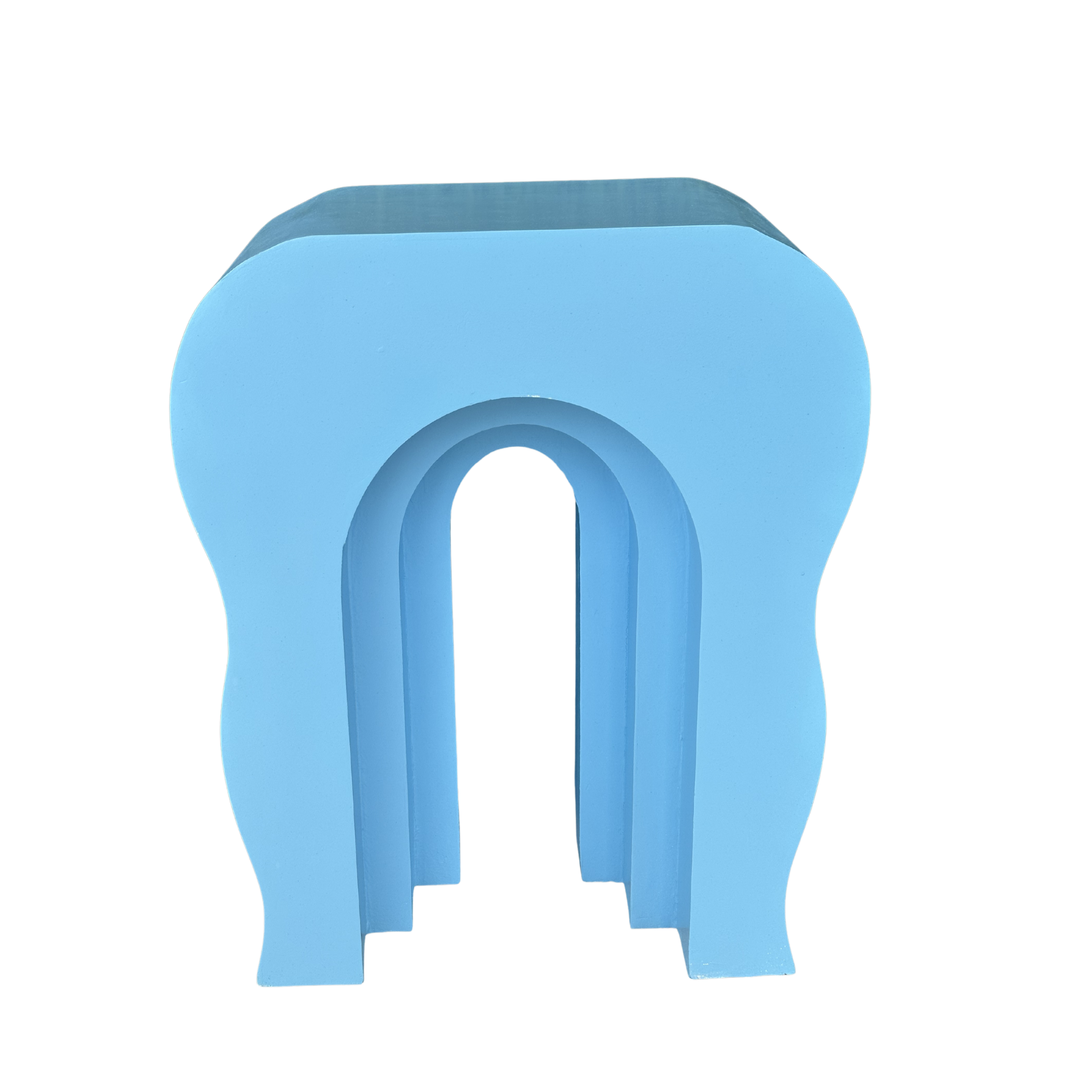 Mesa curve azul pastel