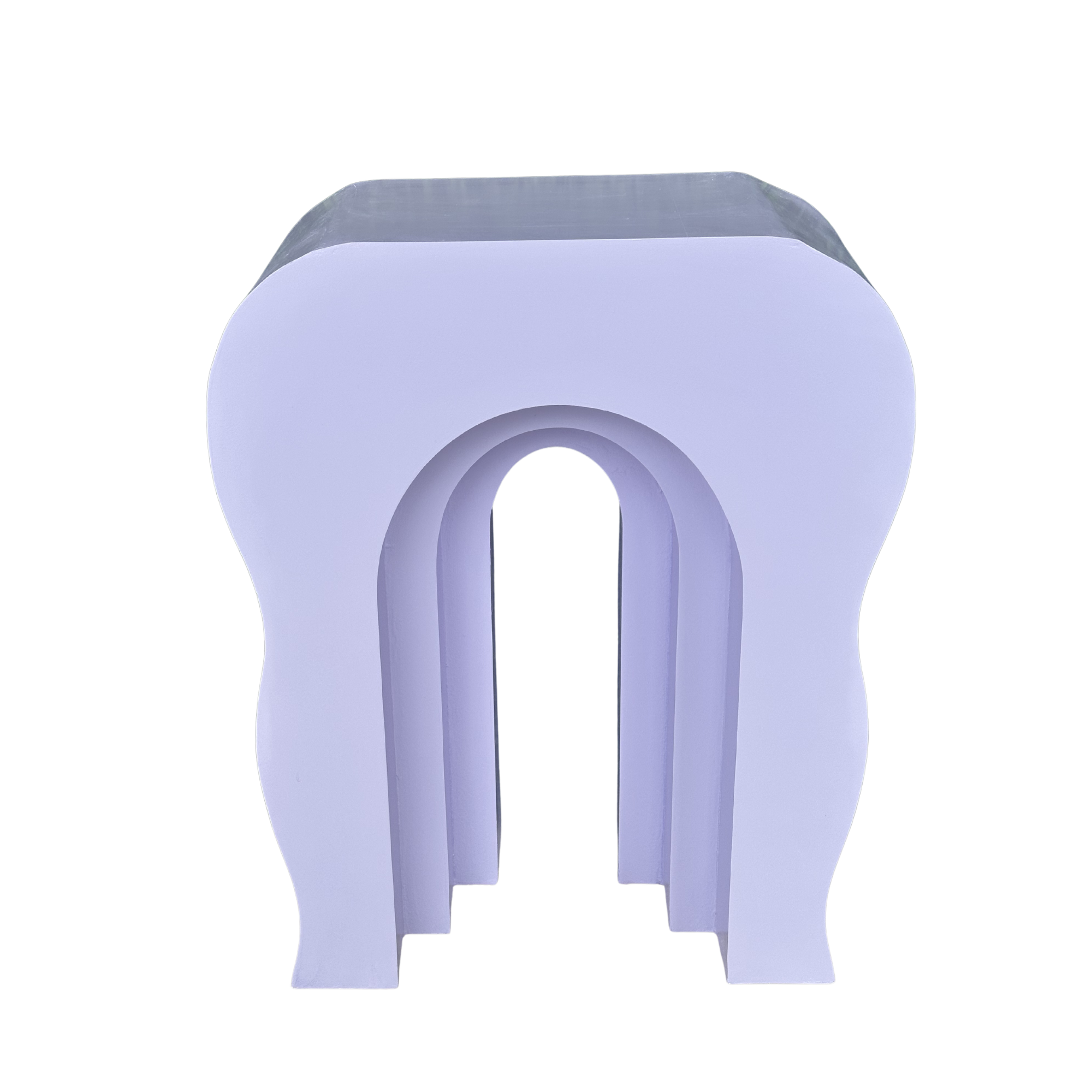 Mesa curve morado pastel