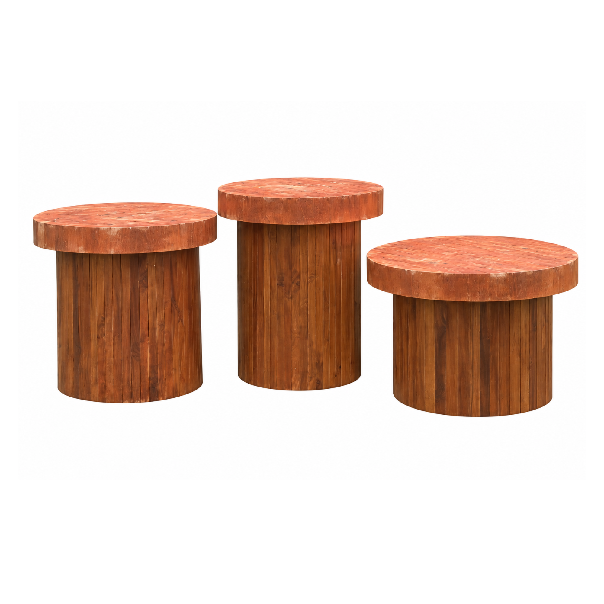 Juego de cilindros rústicos con tapa